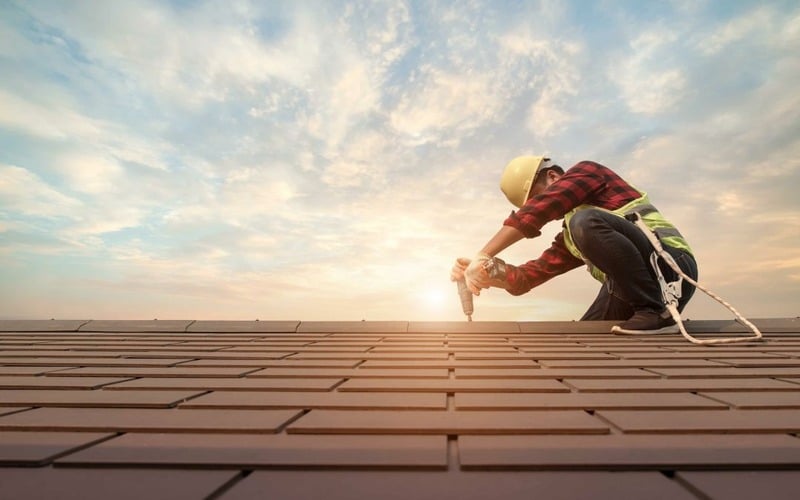 Worker on the Roof